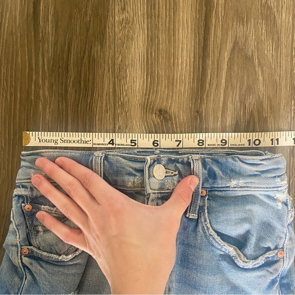 MOTHER The Tomcat Raw Hem Light Wash Jeans - Picture 7 of 8